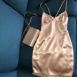 MISTRESS ROCKS pink silky dress